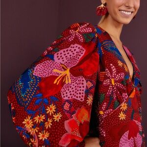 Farm Rio Red Wild Life Mini Dress (IMP: missing buttons!!!)